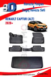 Renault Captur 2020+ 3D Havuzlu Paspas ve Alt Bagaj Havuzu Seti