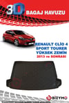 Renault Clio 4 Sport Tourer Yüksek 2013 Ve Sonrası 3D Bagaj Havuzu Bizymo