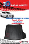 Renault Megane 4 Sedan Sağ Kulak 2016+ 3D Bagaj Havuzu Bizymo