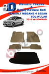 Renault Megane 4 Sedan Sol Kulak Bej Havuzlu Paspas ve Bagaj Seti Bizymo