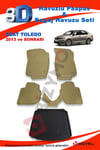 Seat Toledo Sedan 2013 Ve Sonrası Bej Paspas ve Bagaj Havuzu Seti
