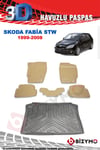 Skoda Fabia Hb 1999-2008 Bej Havuzlu Paspas ve Bagaj Seti Bizymo