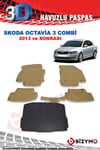 Skoda Octavıa 3 Combi 2013+ Bej Havuzlu Paspas ve Bagaj Seti Bizymo