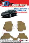 Skoda Octavia Combi Stw 2013 Sonrası 3D Bej Paspas Takımı Bizymo