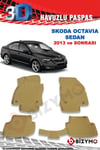 Skoda Octavia Sedan 2013 Ve Sonrası 3D Bej Paspas Takımı Bizymo