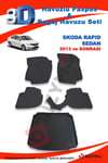 Skoda Rapid Sedan 2013 Ve Sonrası Paspas Ve Bagaj Havuzu Seti