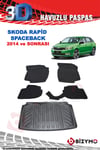 Skoda Rapid Spaceback 2014+ Havuzlu Paspas ve Bagaj Seti Bizymo