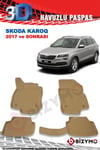 Skoda Superb 2015 Ve Sonrası 3D Bej Paspas Takımı Bizymo