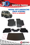 Skoda Yeti 2010+ Greenline İnce Stepne Havuzlu Paspas ve Bagaj Seti Bizymo