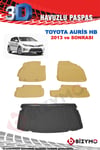 Toyota Auris Hb 2013+ Bej Havuzlu Paspas ve Bagaj Seti Bizymo