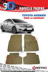 Toyota Avensis 2009 ve Sonrası 3D Havuzlu Bej Paspas Takımı Bizymo