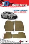 Toyota Corolla Hybrid 2019 ve Sonrası 3D Bej Paspas Takımı Bizymo