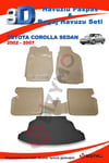 Toyota Corolla Sedan 2002-2007 Bej Paspas ve Bagaj Havuzu Seti