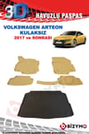 Volkswagen Arteon Kulaksız 2017+ Bej Havuzlu Paspas ve Bagaj Seti Bizymo