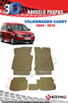 Volkswagen Caddy 2004-2010 Bej 3D Havuzlu Paspas Bizymo