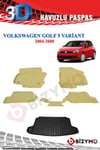 Volkswagen Golf 5 Variant Bej Havuzlu Paspas + Bagaj Seti Bizymo