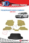 Volkswagen Golf 6 Variant Bej Havuzlu Paspas + Bagaj Seti Bizymo