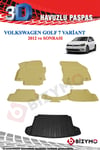 Volkswagen Golf 7 Variant Bej Havuzlu Paspas + Bagaj Seti Bizymo