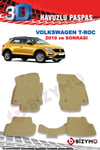 Volkswagen T-Roc 2019+ 3D Havuzlu Bej Paspas Takımı Bizymo