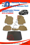 Volkswagen Tiguan Stepneli 2016 Ve Sonrası Bej Paspas ve Bagaj Havuzu Seti
