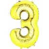 3 Rakam Folyo Gold Balon Büyük 100 cm
