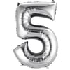 5 Rakam Folyo Gümüş Balon Küçük 35 cm