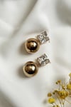 Gold Plated Baguette Stone Earrings with Lumps