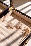 Vip Zirkon Taş Detaylı Gold Renk Yıldız Küpe