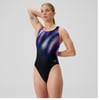 Speedo Printed Powerback Kadın Yüzücü Mayosu