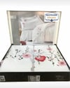 Cotton Box 3D Nakışlı Çift Kişilik Saten Nevresim Takımı Perla Beyaz