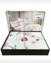 Cotton Box 3D Nakışlı Çift Kişilik Saten Nevresim Takımı Luna Pudra
