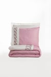 Cotton Box Brode Nakışlı Çift Kişilik Saten Nevresim Takımı Niobe Pembe