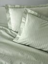 Cotton Box Stripe Elegant Adaçayı Çift Kişilik Saten Nevresim Takımı