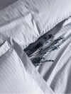 Cotton Box Stripe Elegant Gri Çift Kişilik Saten Nevresim Takımı