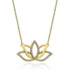 Gümüş Gold Lotus Çiçeği Kadın Kolye
