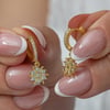 Gümüş Gold Sallantılı Güneş Kadın Küpe