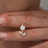Gümüş Rose Beyaz Gül Kolye