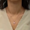 Gümüş Rose Pembe Taşlı Umut Çiçeği Kolye