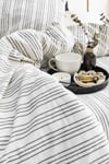 Şaheser Home Collection İpliği Boyalı Çift Kişilik Nevresim Takımı Notta Antrasit
