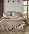 Şaheser Home Collection Jakarlı Saten Çift Kişilik Nevresim Takımı Harley Vizon