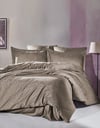 Şaheser Home Collection Jakarlı Saten Çift Kişilik Nevresim Takımı Lucio Vizon
