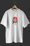 1 Mayıs Emek Ve Dayanışma Günü Baskılı Oversize Bisiklet Yaka T-shirt - Beyaz