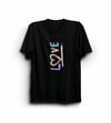 14 Şubat Sevgililer Günü Love Baskılı Oversize Bisiklet Yaka T-shirt - Siyah
