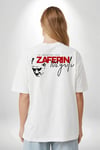 30 Ağustos Zafer Bayramı Atatürk Temalı Oversize Bisiklet Yaka T-shirt - Beyaz