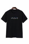 Anneler Günü Mom Çiçek Temalı Baskılı Oversize Bisiklet Yaka T-shirt - Siyah