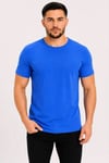Erkek Basic Tişört Bisiklet Yaka Kısa Kol Günlük Yazlık Slim Fit T-Shirt - Saks Mavisi