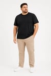 Erkek Battal Big Size Basic Tişört Bisiklet Yaka Rahat Kalıp T-Shirt - Siyah