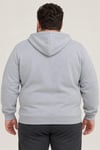 Erkek Battal Büyük Beden Üç İplik İçi Şardonlu Kapüşonlu Kanguru Cepli Kışlık Sweatshirt - Gri
