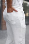 Erkek Beli Lastikli Pera Keten Pantolon