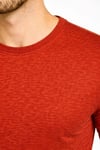 Erkek Flam Kumaş Melanj Dokulu Regular Fit Tişört Bisiklet Yaka Yazlık T-Shirt - Kiremit